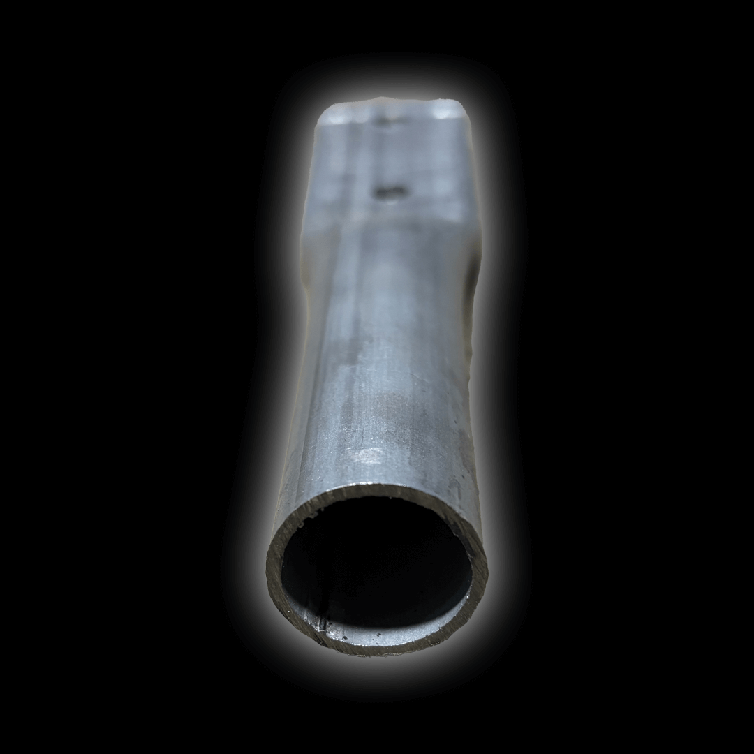 Mobile Cover Flat Tube shown from the front, highlighting the smooth metallic finish and design features.