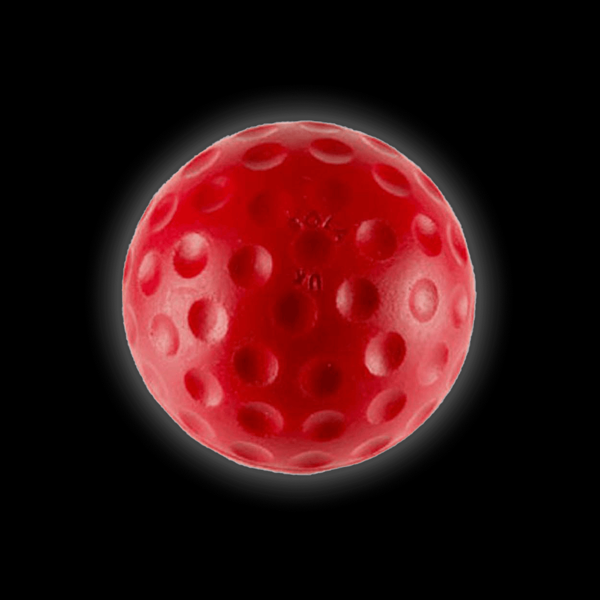 Bola Bowling Machine Balls - red polyurethane practice ball with dimples for stable flight and realistic bounce.