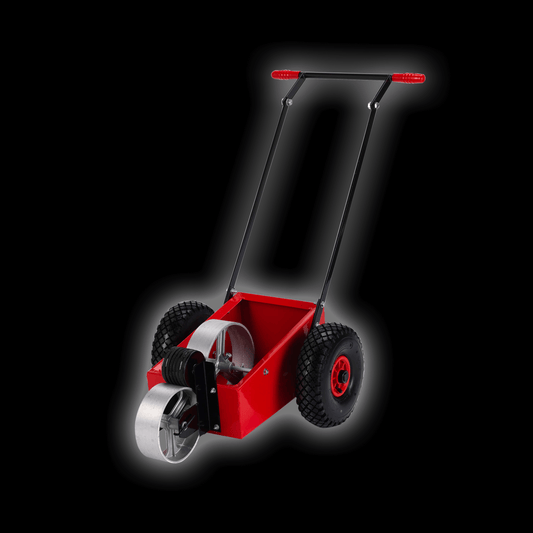 Bowcom Transfer Wheel Line Marking Machine with ergonomic design and foam ringed wheel for crisp line marking.