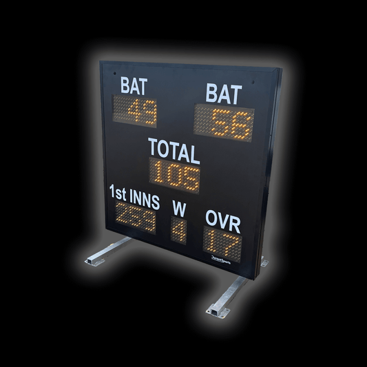 DC15 6" Repeater scoreboard displaying scores and totals with bright LED digits.