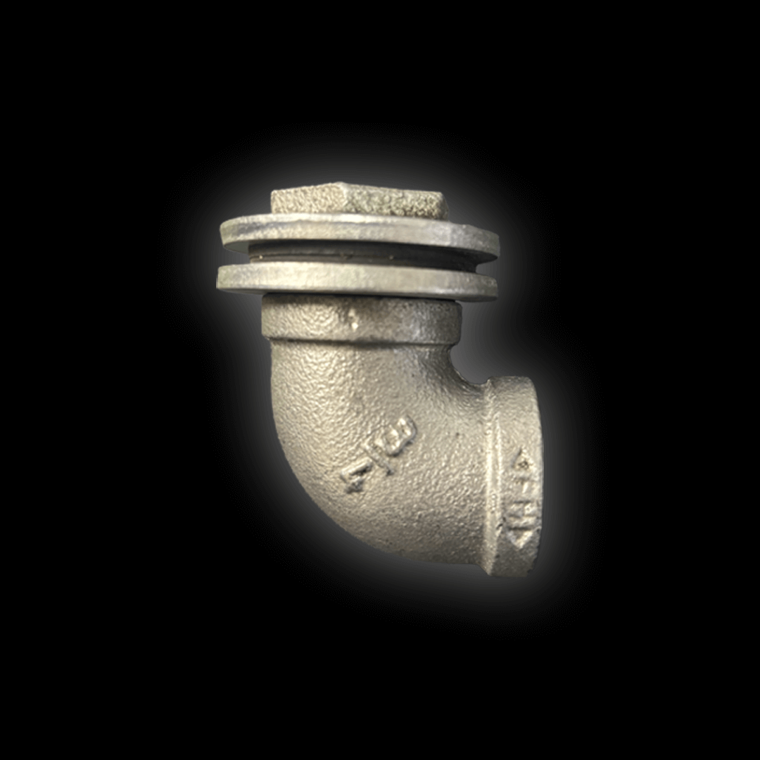 Mobile Cover Elbow with Blanking Cap - metallic elbow with locking nut and blanking cap